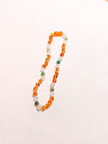 Children's Amber Necklace- Cognac, Rose Quartz and Jade